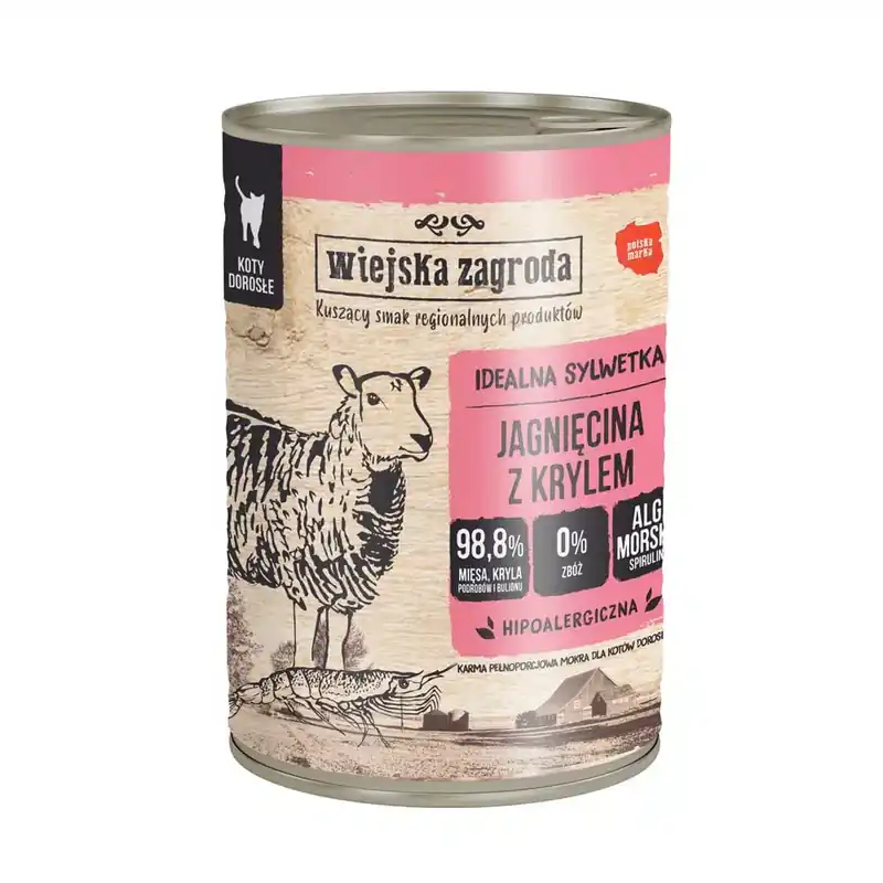 Wiejska Zagroda Cat 12 x 400 g – Lamm med Krill | Precis inkommet