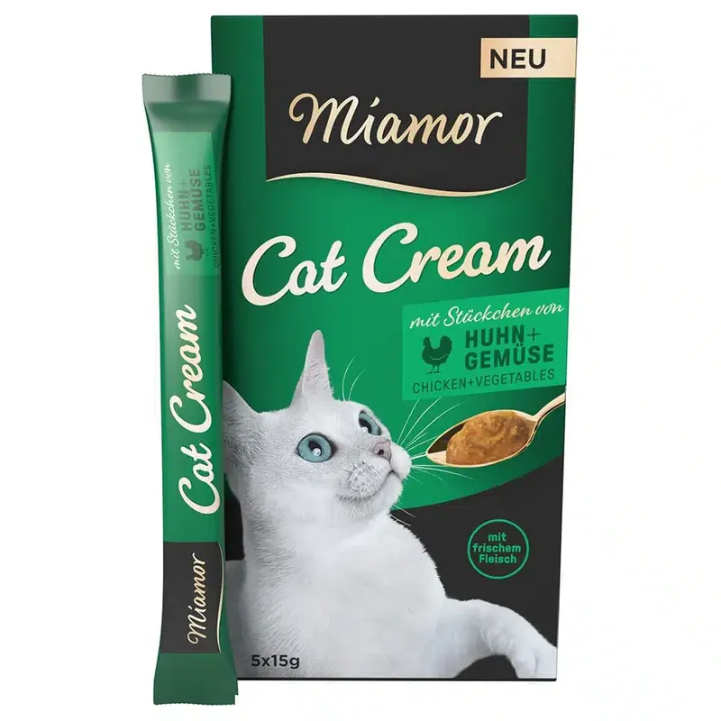 Lågt pris | Miamor Cat Cream Kyckling & grönsaker – 5 x 15 g
