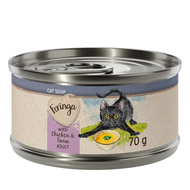 Under begränsad tid | Feringa Cat Soup 12 x 70 g – Kyckling & tonfisk