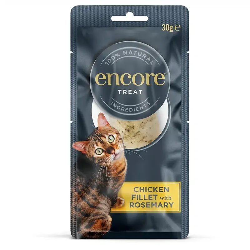 Handla säkert - Encore Cat Treat kycklingfilé med rosmarin – 30 g