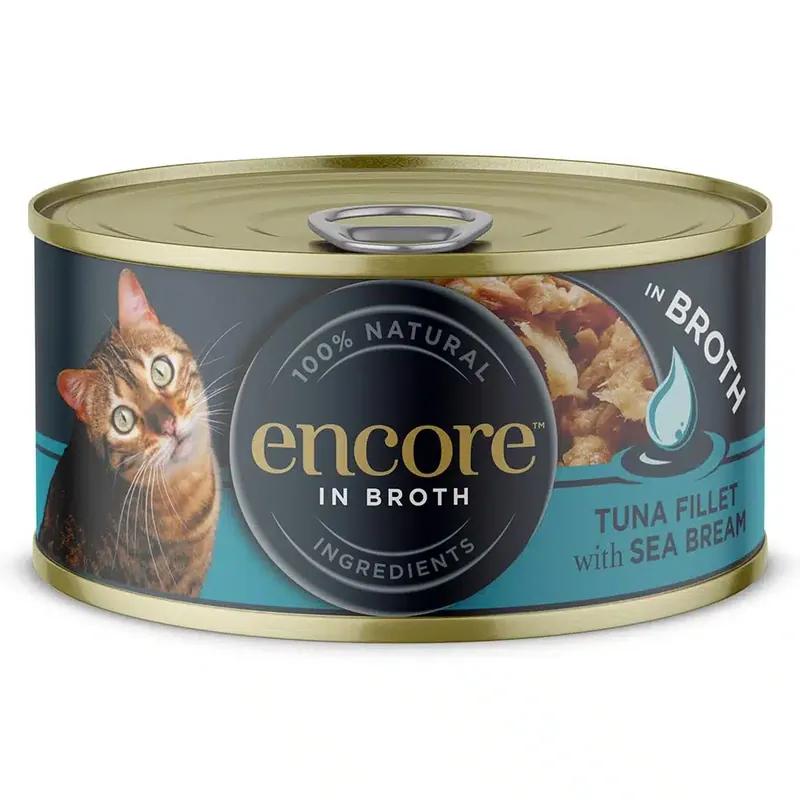 Bästa pris - Encore Cat in Broth konserver i buljong 16 x 70 g – Tonfisk med havsruda