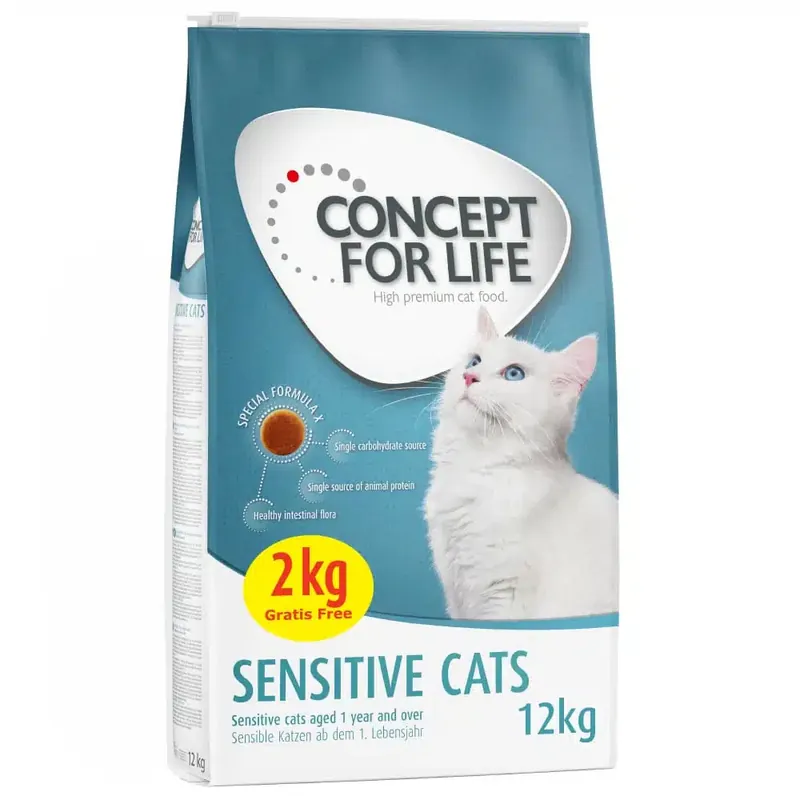 Concept for Life torrfoder katt – Sensitive (10 + 2 kg) | Sänkt pris