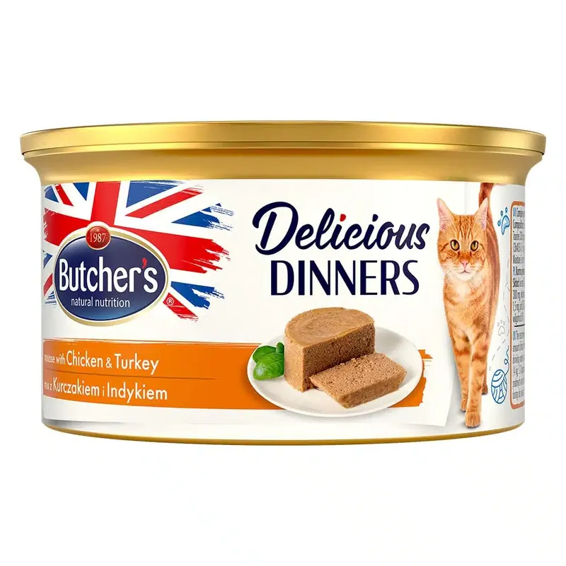 Erbjudande | Butcher’s Delicious Dinners Cat 24 x 85 g – Kyckling & kalkon