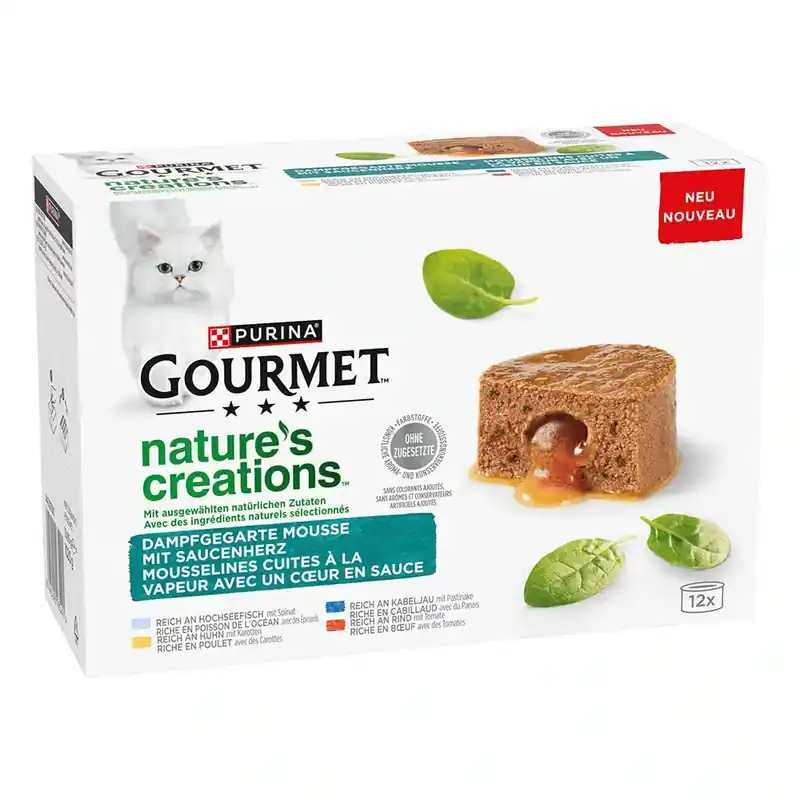 Gourmet Nature’s Creations Gravy Heart 12 x 85 g – Havsfisk, kyckling, torsk och nötkött | Superpris
