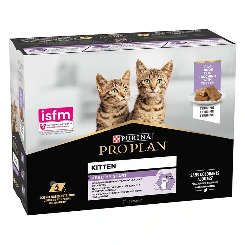 Finns i lager - PURINA PRO PLAN Kitten Healthy Start 10 x 75 g – Kalkon