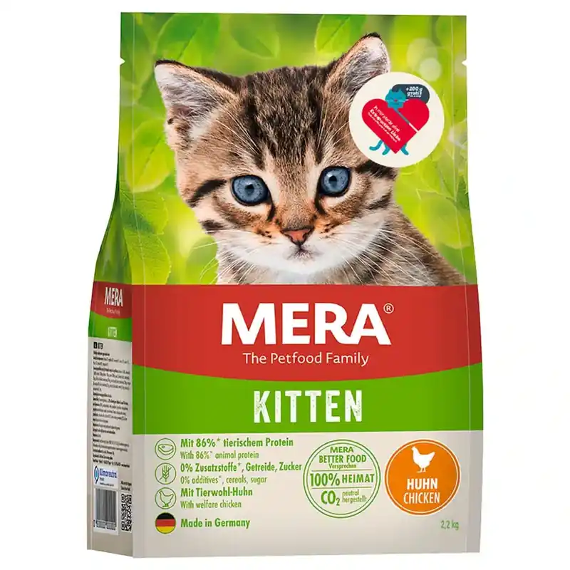 Favorit | mera Cats Kitten med kyckling – 2 kg + 200 g på köpet
