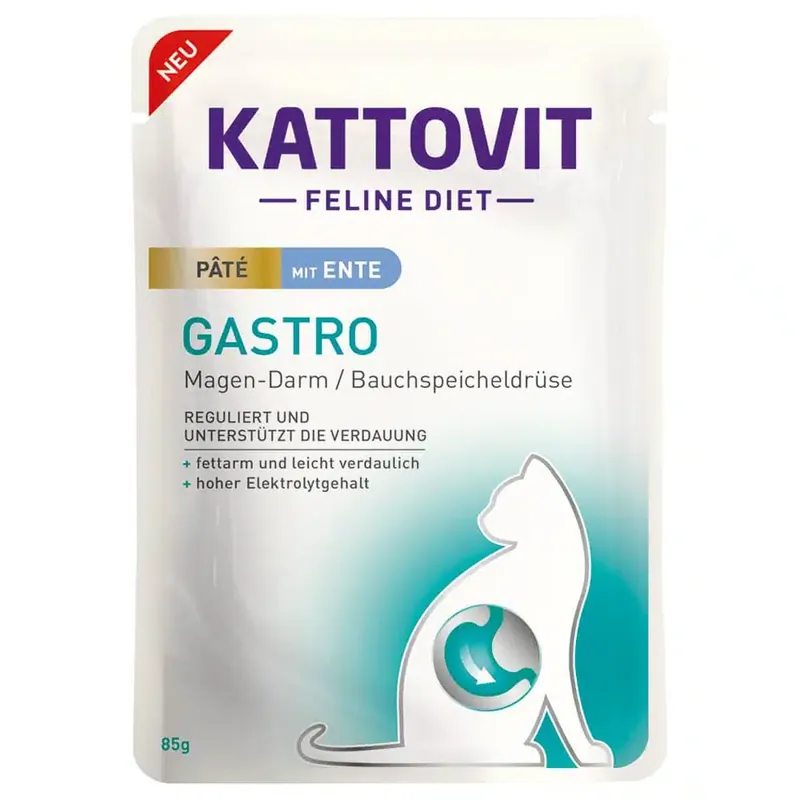 Kundfavorit - Kattovit Gastro Paté 10 x 85 g – Med anka