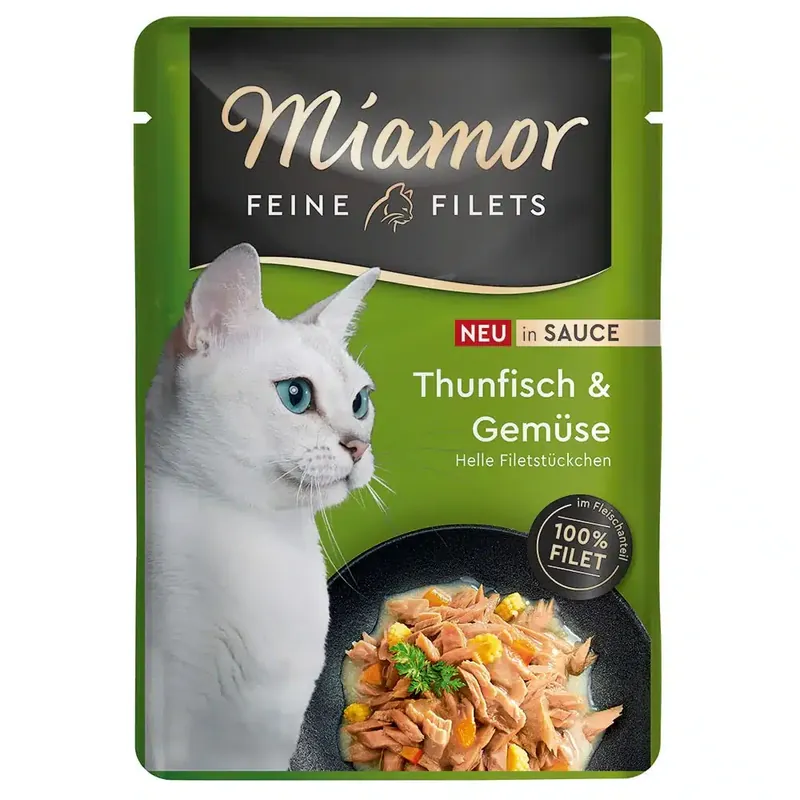 Miamor Fine Filets i sås 6 x 100 g – Tonfisk & grönsaker | Erbjudande