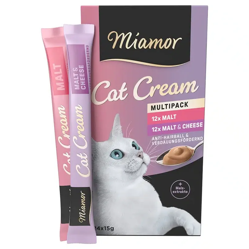 Miamor Cat Snack Malt Cream & Malt Cheese Multibox – 24 x 15 g - Gratis retur