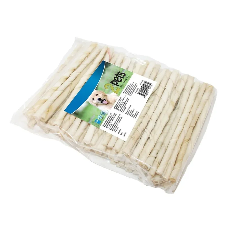 Vriden tuggpinne vit - 7-8 mm, 100 st | Direkt från tillverkaren