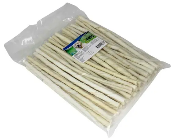 Extra bra pris - Vriden tuggpinne vit - 7-8 mm, 50 st
