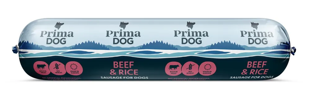 Topprodukt - PrimaDog Sausage Beef & Rice 800 g