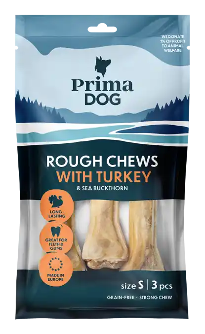 Erbjudandet går snart ut | Rough Chews Turkey & Sea Bucktorn Tuggpinnar - 10 cm x 3 st