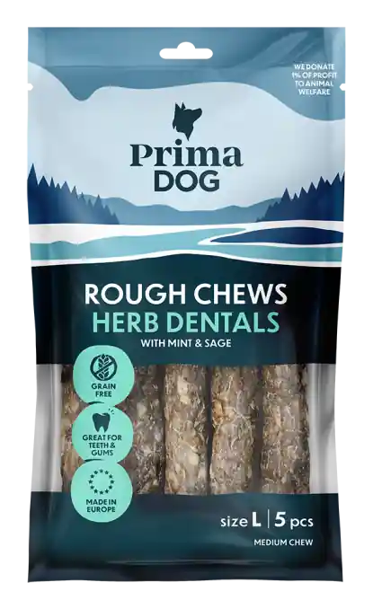 Säker betalning | Rough Chews Dental Mint & Sage Tuggpinnar - L