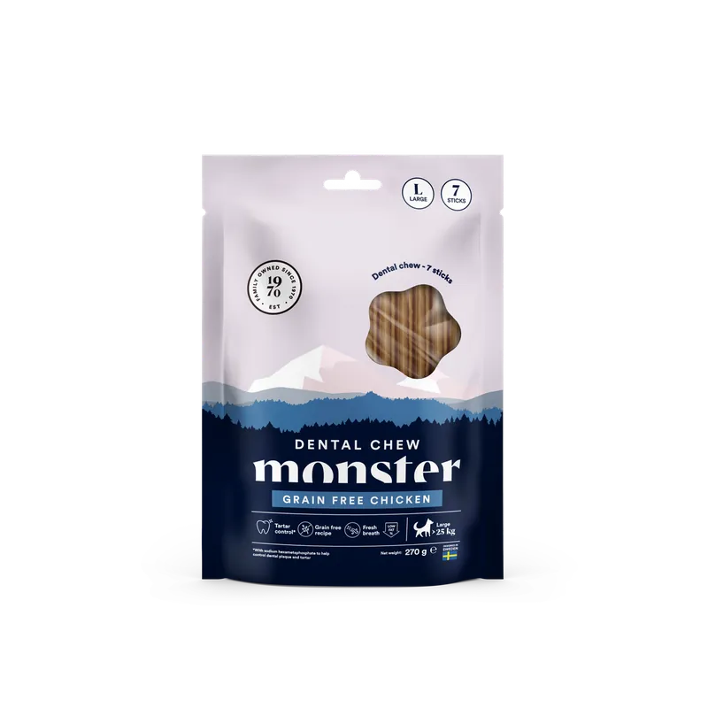 Premiumkvalitet - Dog Dental Chew Grain Free Chicken - Large 7-pack
