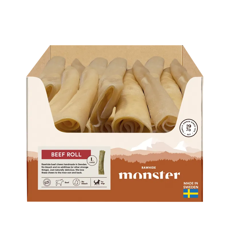 Köp direkt - Monster Hundgodis Rawhide Beef Roll - Large