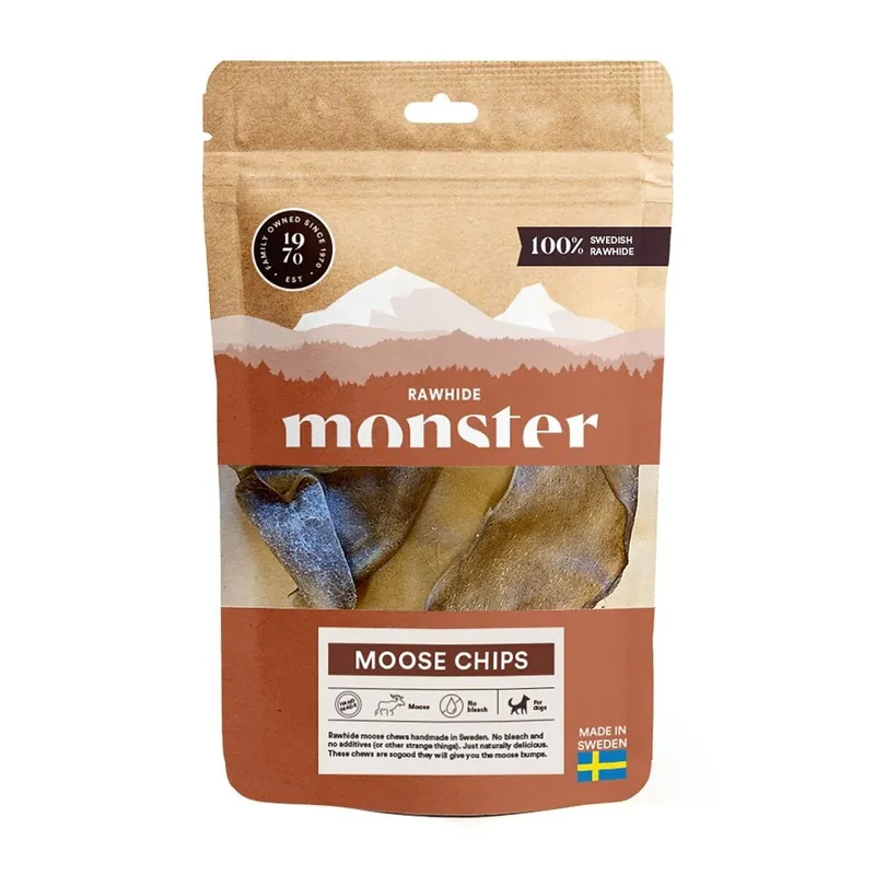 Hög kvalitet | Monster Hundgodis Rawhide Moose Chips - Älgchips