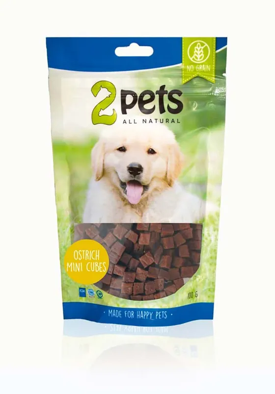 Ostrich/Struts Minicubes hundgodis - 400 g | Passa på nu