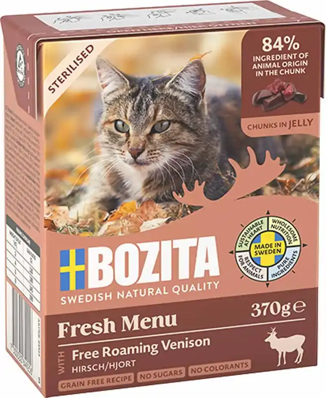 Mycket efterfrågad | Bozita Sterilised Ren Bitar i gelé 370 g