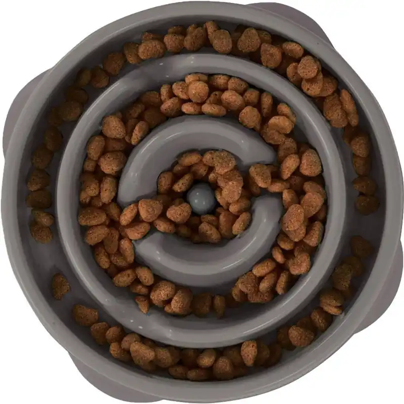Gratis retur | Outward Hound Slow Feeder Hundmatskål Drop Grå 23 cm