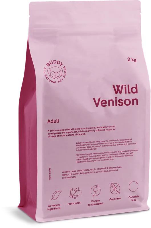 Wild Venison Torrfoder för Hund - 2 kg - Premium