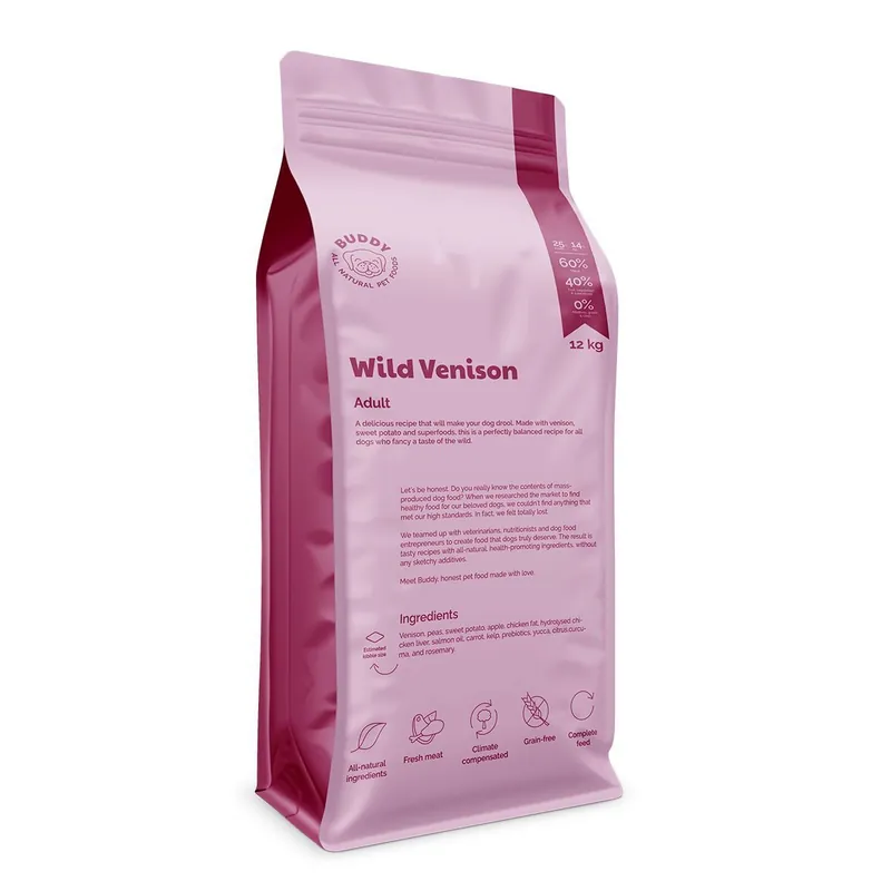 Wild Venison Torrfoder för Hund - 12 kg - Snabb leverans