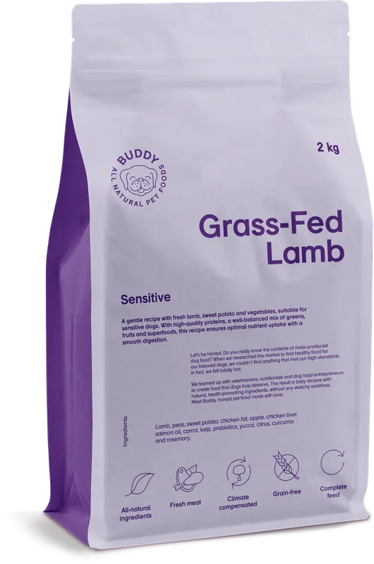 Grass-Fed Lamb Torrfoder för Hund - 2 kg - Snart slut