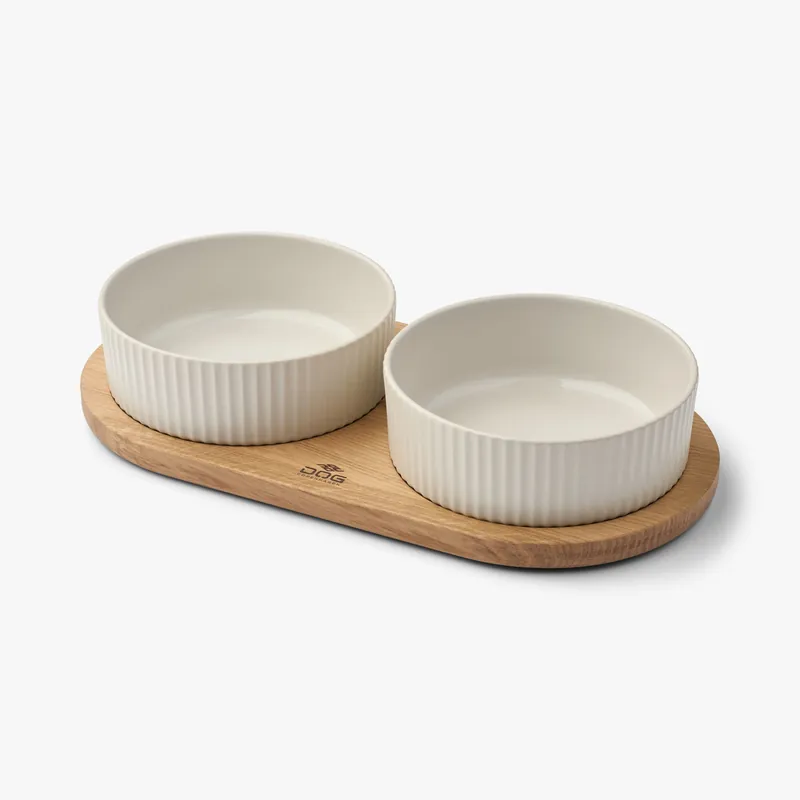 Kronborg Matbar för Hund - L / Off White/Oak | Ny produkt