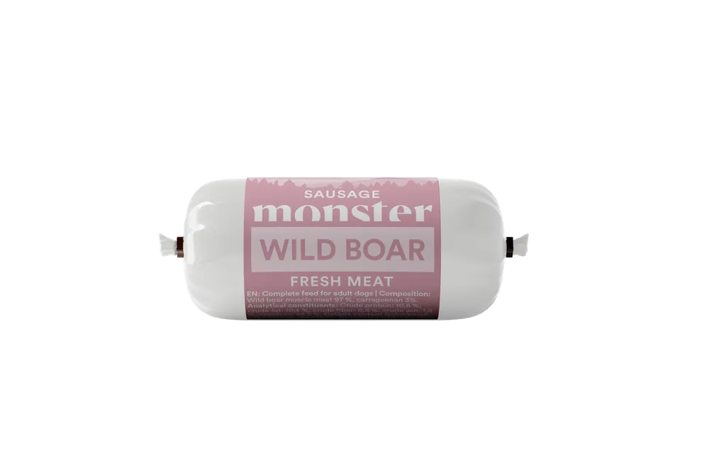 Dog Sausage Wild Boar Hundfoder - 80 g | Storsäljare