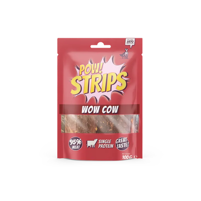 Klar att skickas | Hundgodis Strips Wow Cow - 100 g