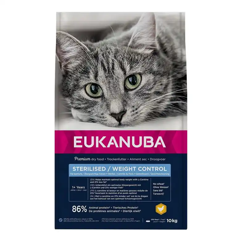 Eukanuba Cat Adult Sterilised & Weight Control Chicken (10 kg) - Under begränsad tid