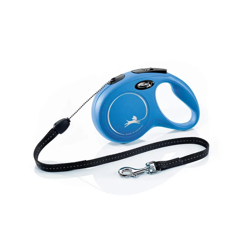 Koppel Flexi New Classic Cord Blå S 8 m - Direkt från tillverkaren