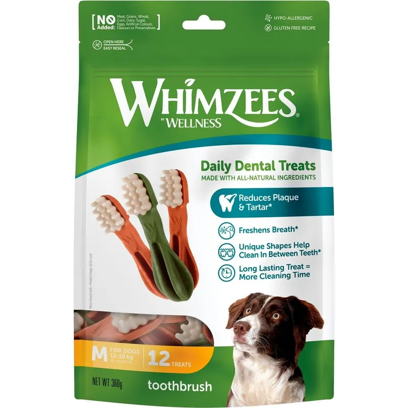 Whimzees Tandborste Medium 12-pack | Expressfrakt