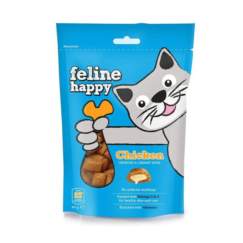 Sänkt pris - Feline Happy Kyckling Kattgodis 60 g