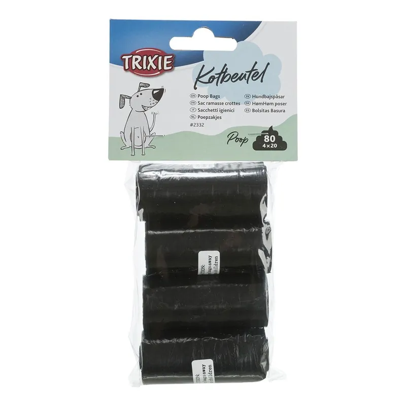 Få kvar i lager - Trixie Bajspåse Svart 4x20-pack