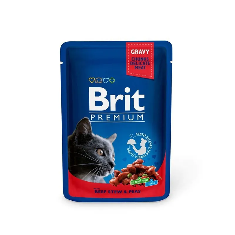 Brit Premium Portionspåsar Med Biff & Ärtor För Katter | Enkel retur