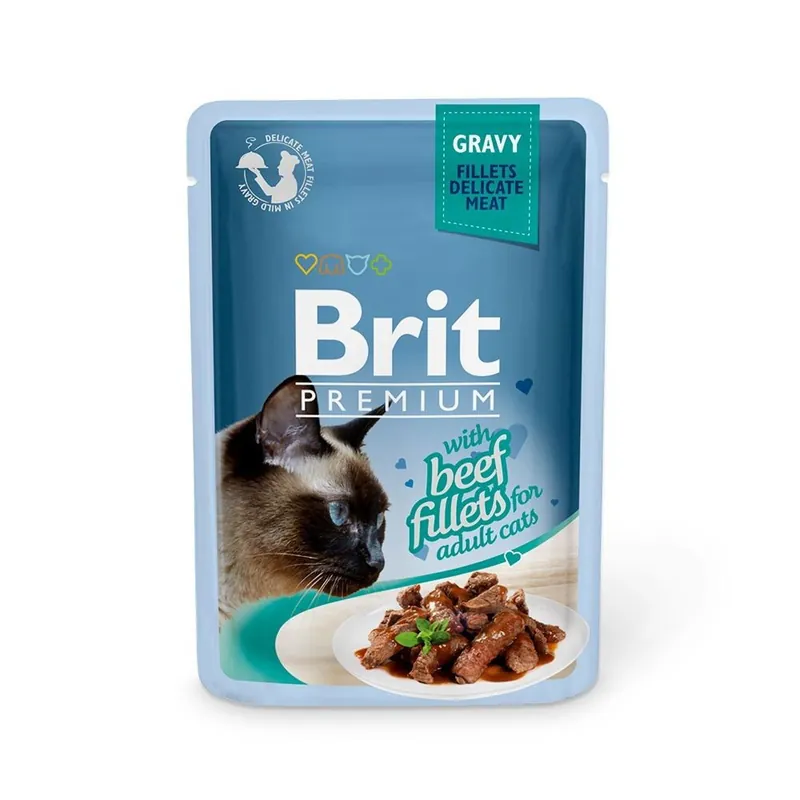 Slutrea - Brit Premium Pouches Fillets in Gravy with Beef