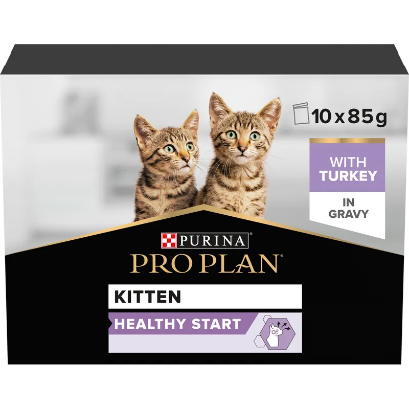 Kundernas favorit | Purina Pro Plan Kitten Healthy Start med kalkon i sås 10x85 g