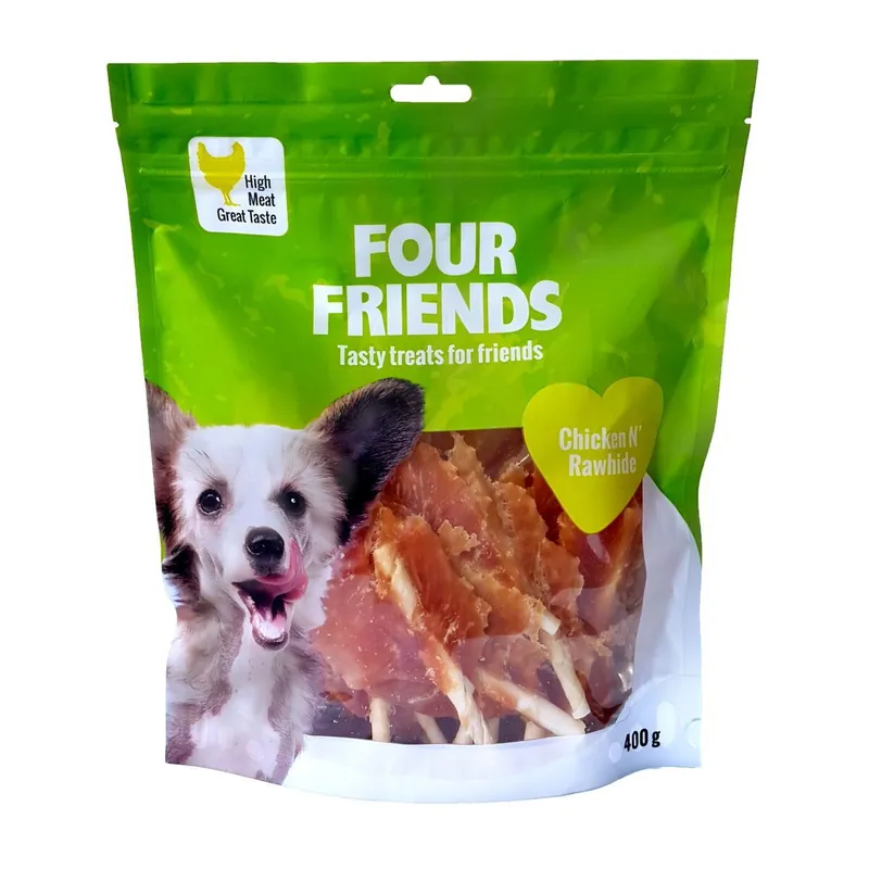 FourFriends Dog Chicken N‘ Rawhide 400 g | Snart slut