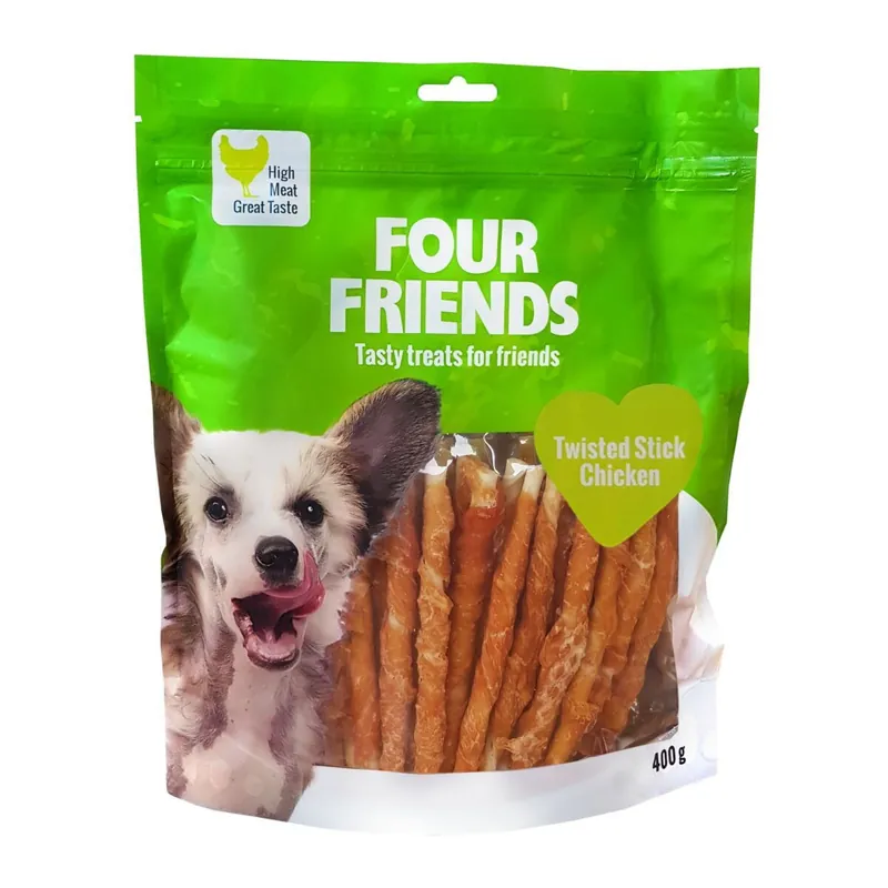 FourFriends Dog Twisted Stick Chicken 12,5 cm (40 pack) | Rea