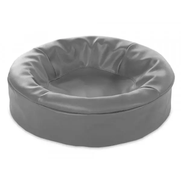 Bia Bed Överdrag Rund Läderimitation Grå (50x50x12,5 cm) | Sista dagarna