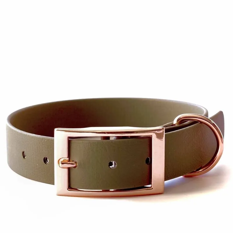 Mycket uppskattad | Tyylivoitto Classy Hundhalsband Stor Modell Olivgrön (S)