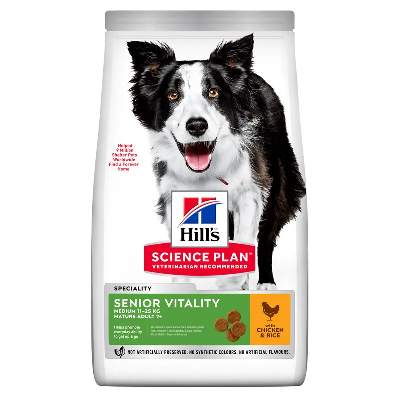 Snabb frakt - Hill‘s Science Plan Dog Mature Adult 7+ Senior Vitality Medium Chicken (14 kg)