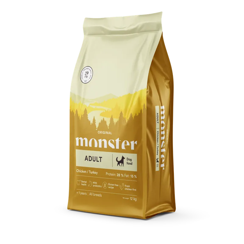 Monster Dog Original Adult All Breed Chicken & Turkey 12 kg - Bra pris just nu