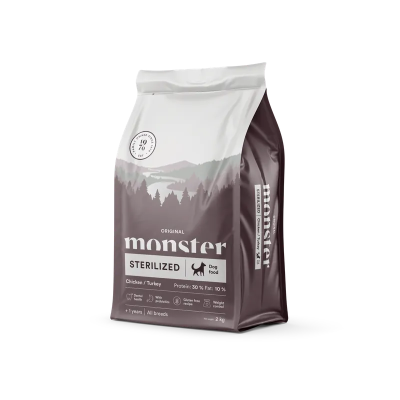 Monster Dog Original Sterilized All Breed Chicken & Turkey 2 kg | Extra bra pris