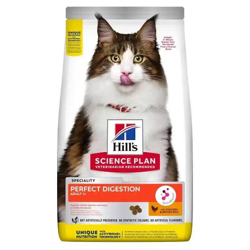 Specialpris - Hill‘s Science Plan Cat Adult 1+ Perfect Digestion Chicken & Brown Rice (7 kg)