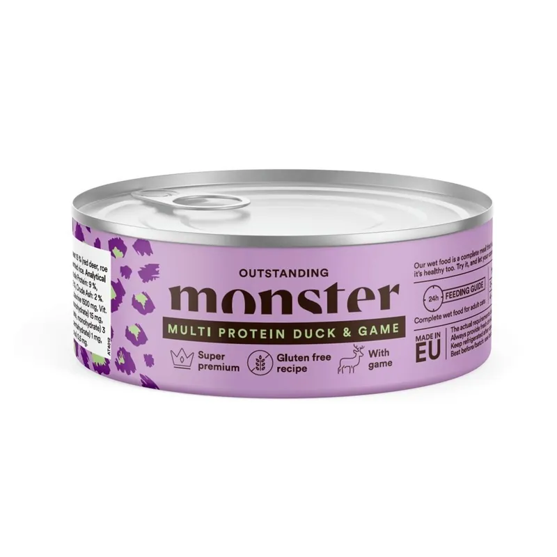 Mycket populär | Monster Cat Adult Duck & Game 100 g