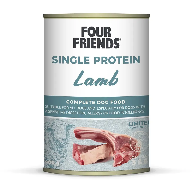 Köp online - Four Friends Dog Single Protein Lamb 400 g