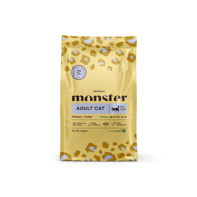 Monster Cat Adult Original Chicken & Turkey (2 kg) - Snart slut