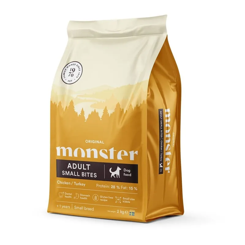 Monster Dog Adult Small Bites Chicken and Turkey (2 kg) - Handla säkert